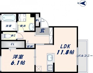 弥刀駅 徒歩16分 2階の物件間取画像